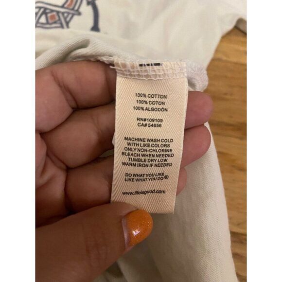 Life Is Good "Stay Cool" Graphic T-Shirt White Short Sleeve Cotton Men's Size M - Picture 8 of 8